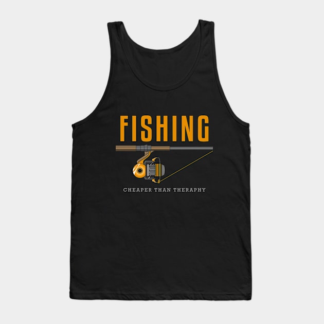 Fishing, cheaper than therapie Tank Top by Markus Schnabel